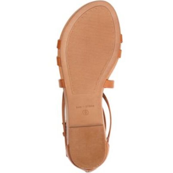 SUN STONE Womens Brown Strappy Charley Round Toe Gladiator Sandals Shoes 5 M - Picture 2 of 4